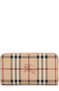 Текстильный кошелек в клетку на молнии Burberry