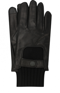 Кожаные перчатки с манжетами и шерстяной подкладкой BOSS