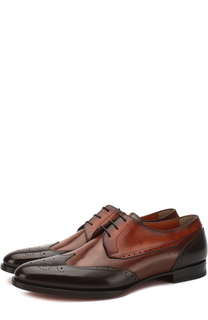 Кожаные дерби с брогированием Santoni