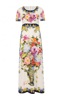 Шелковое платье-миди с принтом Dolce &amp; Gabbana