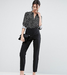 Брюки узкого кроя с бахромой на прозрачных вставках ASOS TALL - Черный