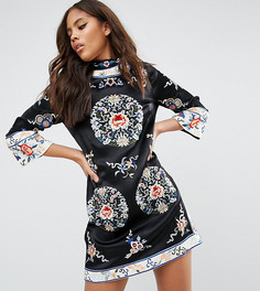 Цельнокройное платье-туника с вышивкой ASOS TALL - Зеленый