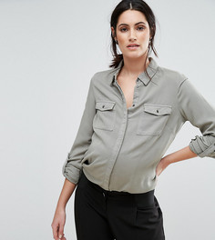 Тканая рубашка с длинными рукавами Mamalicious - Черный Mama.Licious