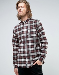 Бордовая рубашка классического кроя в клетку River Island - Красный