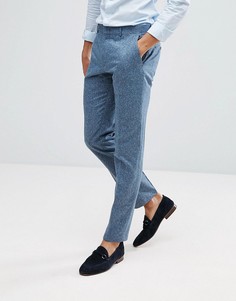 Синие фактурные брюки из 100% шелка ASOS - Синий