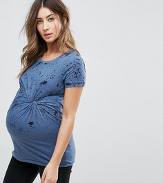 Футболка с принтом и узлом Mamalicious - Синий Mama.Licious