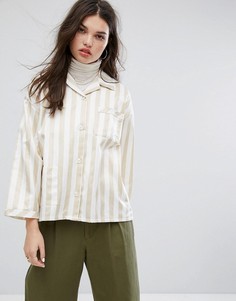 Свободная пижамная рубашка в полоску Stussy - Белый