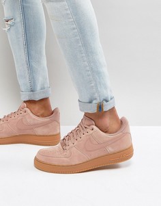 Розовые замшевые кроссовки Nike Air Force 1 07 LV8 AA1117-600 - Розовый