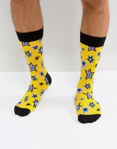 Желтые носки с принтом Happy Socks - Желтый