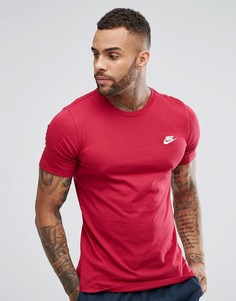 Красная футболка с вышивкой логотипа-галочки Nike 827021-620 - Красный