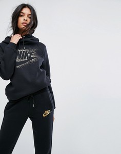 Худи с логотипом металлик и воротником-труба Nike - Мульти