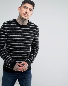 Джемпер в полоску с добавлением мохера ASOS - Черный