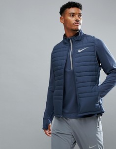 Темно-синий стеганый жилет Nike Running 858145-471 - Темно-синий