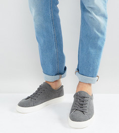 Серые меланжевые кроссовки для широкой стопы на шнуровке ASOS - Серый