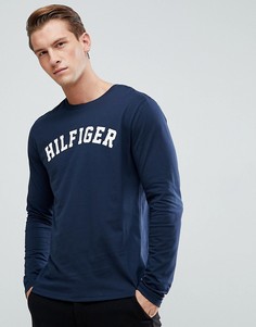 Темно-синий лонгслив с логотипом Tommy Hilfiger - Темно-синий