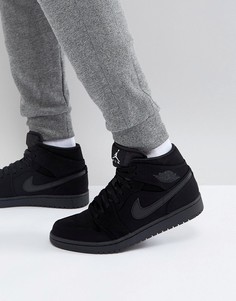 Черные кроссовки средней высоты Nike Air Jordan 1 554724-040 - Черный