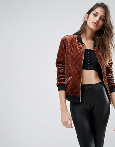 Стеганый бомбер бронзового цвета Missguided - Золотой