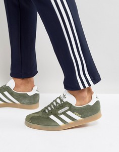 Зеленые кроссовки adidas Originals Gazelle Super BY9778 - Зеленый