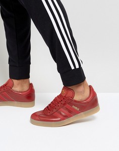 Красные кожаные кроссовки adidas Originals Gazelle BZ0025 - Красный