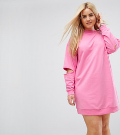 Свободное трикотажное платье ASOS CURVE - Розовый