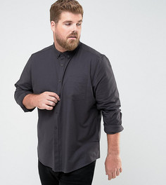Черная эластичная оксфордская рубашка узкого кроя ASOS PLUS - Черный