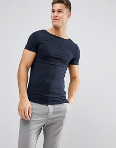 Обтягивающая футболка ASOS - Темно-синий
