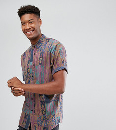 Зеленая вискозная рубашка оверсайз с винтажным принтом ASOS TALL - Зеленый