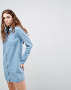 Джинсовое платье-рубашка ASOS - Синий