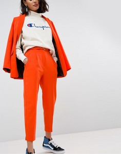 Ярко-оранжевые брюки с ремнем ASOS Tailored - Оранжевый
