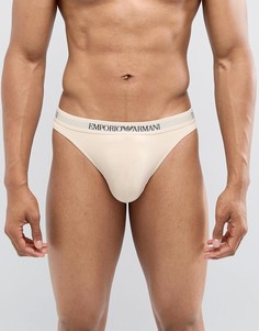 Стринги с логотипом Emporio Armani - Бежевый