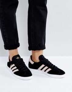 Черные кроссовки с бархатными полосками adidas Originals Gazelle - Черный