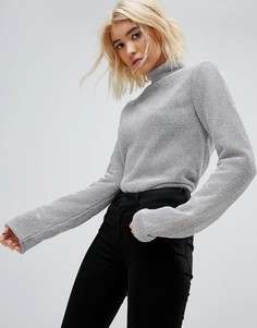 Топ с кольчужным эффектом ASOS - Серебряный