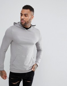 Серый легкий худи узкого кроя ASOS - Серый