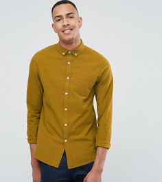 Фактурная рубашка классического кроя с карманом ASOS TALL - Желтый