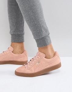 Розовые замшевые кроссовки на резиновой подошве Puma 36324220 - Розовый