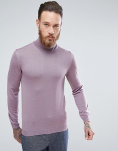 Сиреневая обтягивающая водолазка из мериносовой шерсти ASOS - Фиолетовый