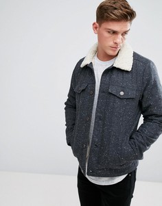 Темно-серая куртка с подкладкой из искусственного меха Hollister - Серый