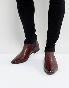 Бордовые кожаные ботинки челси с принтом пейсли Silver Street - Красный