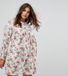 Свободное платье в клетку с цветами ASOS CURVE - Мульти