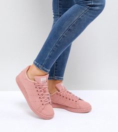 Розовые стеганые атласные кроссовки adidas Originals Stan Smith - Розовый