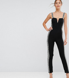 Комбинезон с отделкой сбоку ASOS TALL - Черный