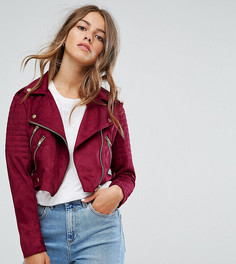 Байкерская куртка из искусственной замши ASOS PETITE - Красный