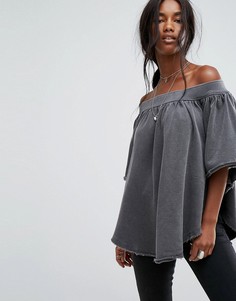 Блузка с открытыми плечами Free People - Черный