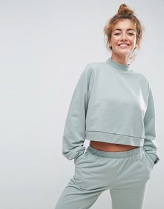 Укороченный свитшот с высоким воротом ASOS LOUNGE - Синий