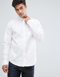 Белая оксфордская рубашка на пуговицах Hollister - Белый