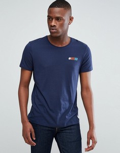 Футболка с вышивкой Hashtag Esprit - Темно-синий