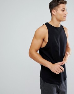 Свободная майка с закругленным краем ASOS - Черный
