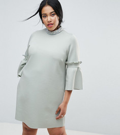 Свободное платье мини с декоративной отделкой ASOS CURVE - Синий