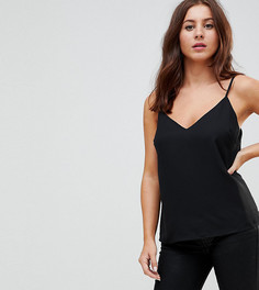 Двухслойный свободный топ на бретелях для большой груди ASOS PETITE - Черный