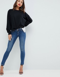 Темные джинсы скинни с заниженной талией ASOS - Синий